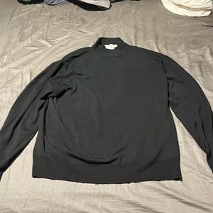 Mondo di Marco Italian Merino Wool Black Mens Turtleneck Sweater